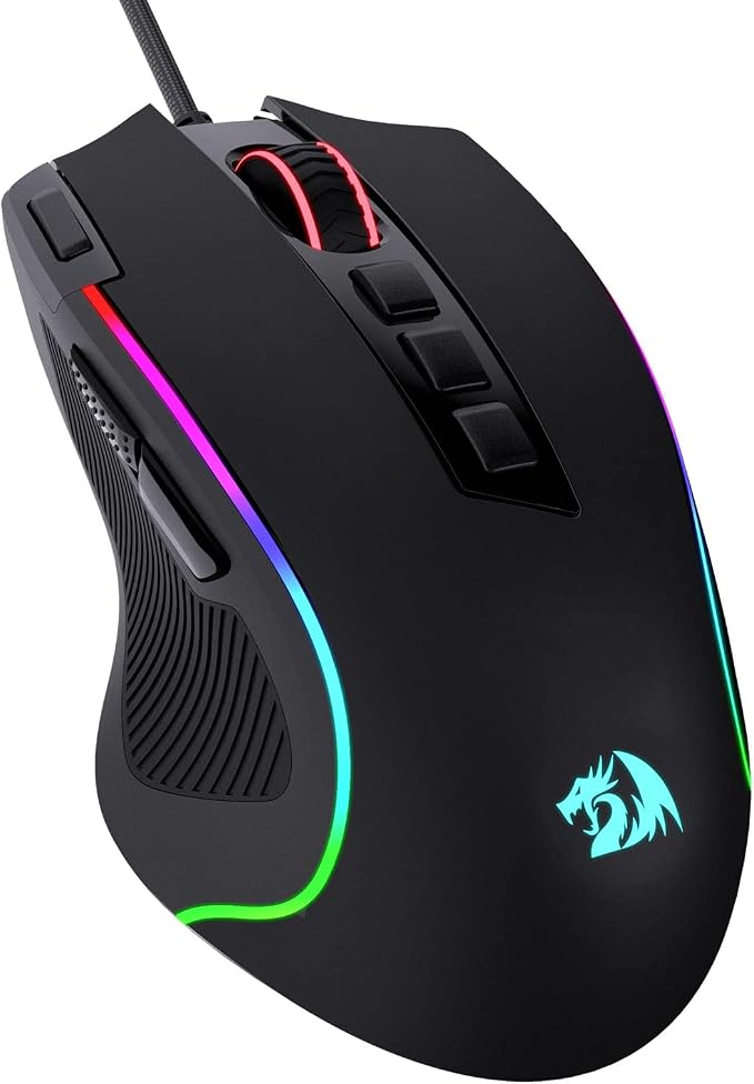 Redragon M612 Wired RGB Optical Gaming Mouse 8000 DPI Remapping Keys | Stable Lag-Free Connection, Redefine Keybinding Macro, Vibing Backlight, Ergonomic Grip Body Comfort by REDRAGON
