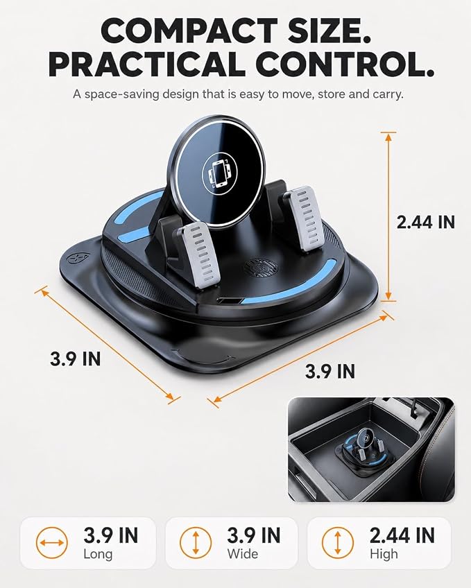 Car Phone Holder 360 Degree Rotation Navigation Mount Splendid Dashboard Windshield Accessories for Women Rotating Soporte De Telefono para Carro Grip Anti-Slip Grips(Mirror Edition) - Image 6