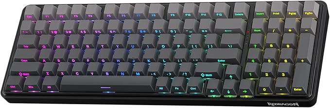 Redragon K744 GB PRO 99 Keys Wireless Gasket RGB Gaming Keyboard, 3-Mode Mechanical Keyboard w/Hot-Swap Socket, Gradient PBT Keycaps & 5-Layer Noise Dampening, Custom Linear Switch by REDRAGON