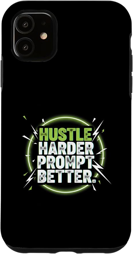 Hustle Harder Prompt Better AI Artificial Intelligence Case for iPhone 11 by Unknown