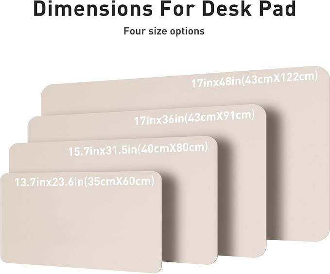 Aothia Large PU Leather Desk Pad Protector – Non-Slip Mouse Pad & Writing Mat for Office/Home, Waterproof, Easy to Clean (36" x 17", Eggshell) - Image 6