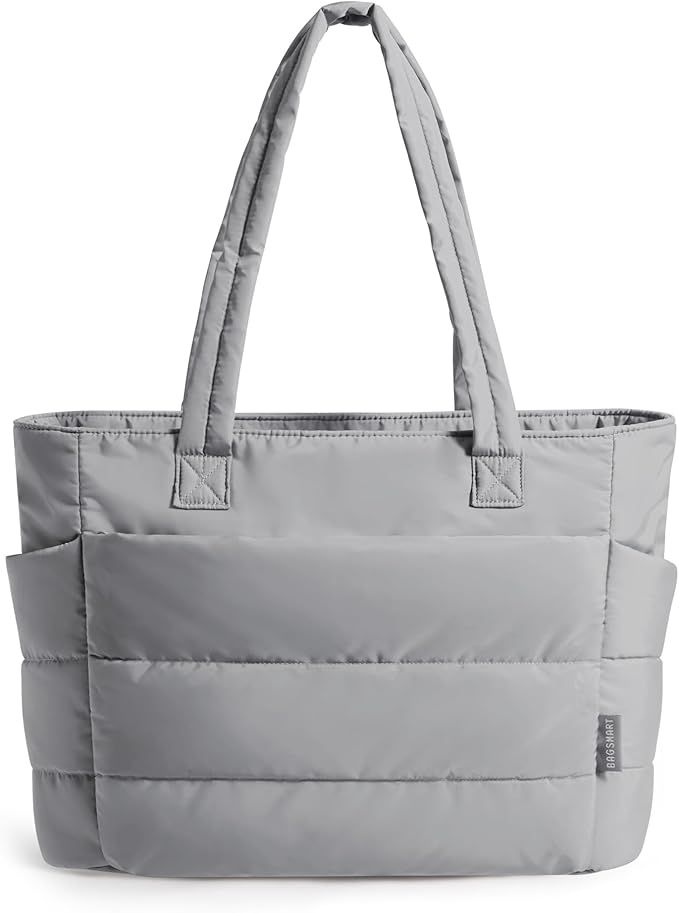 BAGSMART Tote Bag for Women, Lightweight Puffy Tote Bag with Compartments Shoulder Bag Handbag for Travel, Work, Gym | Lightweight by BAGSMART