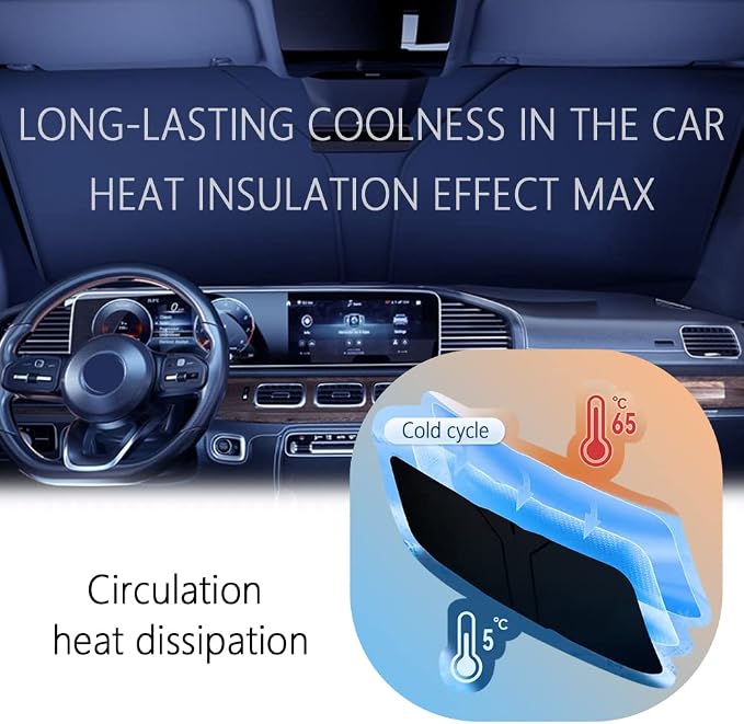 300T Thickened Sunshade for Car Windshield,Windshield Sun Shade for Blocking 99% Sunlight & Heat,Summer Cars Essentials Sun Cover for Car Windshields Fits Small Truck,SUV (XL: 63x33 inch) - Image 5