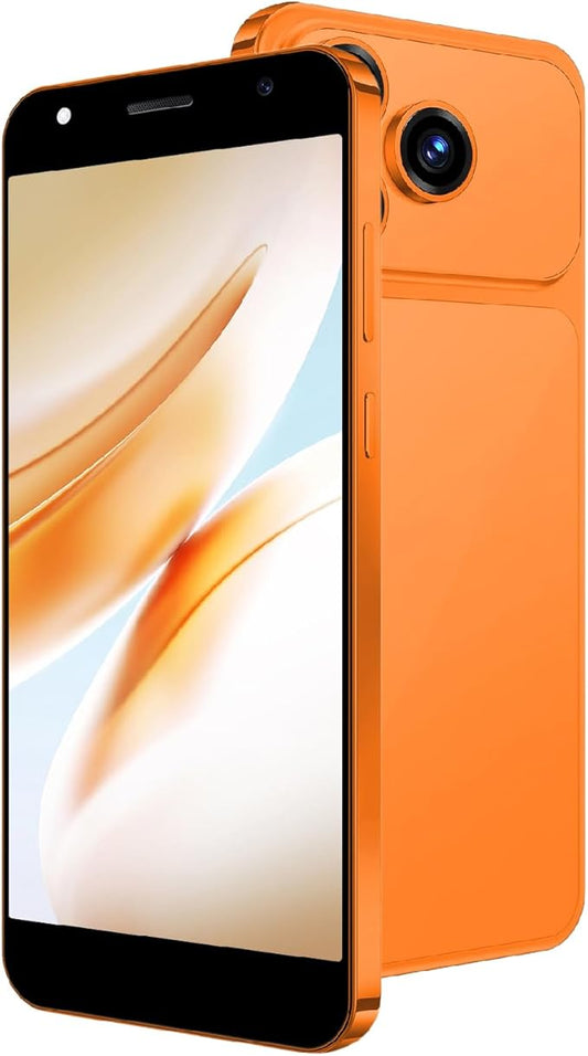 Unlocked 4G Android Phone, 5.0-inch Screen, 2GB RAM + 16GB ROM/TF 128GB, Dual SIM, Dual Camera, Suitable for Beginners (28orange) by Unknown