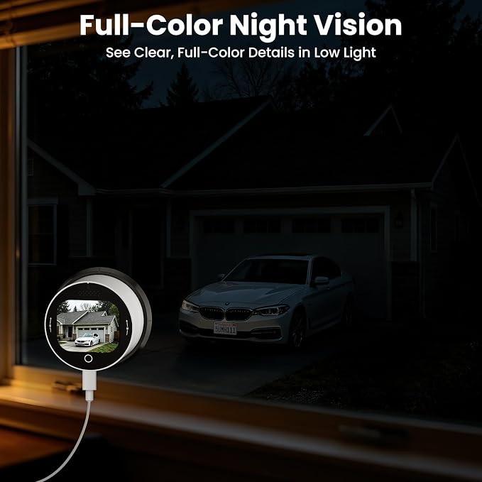 SOLIOM 5MP Window Camera with LCD Touchscreen,Indoor Camera for Home Security Outdoor,24/7 Recording,Anti-Glare Color Night Vision,AI Motion Detection, No-Drill Install for Apartments & Rentals - Image 4
