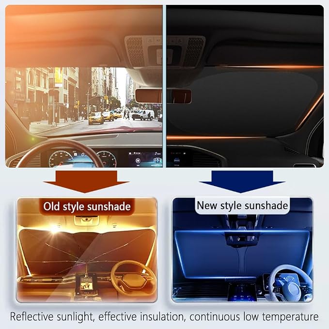 Car Windshield Sun Shade Compatible with Chevrolet 2019-2026 Silverado 1500,Oxford Cloth Sun Shade for Car Windshield with Foldable Design,Windshields Cover Suns Shades with Storage Bag - Image 3