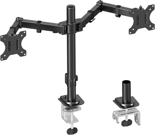 MOUNT PRO Dual Monitor Mount Fits 13-32 Inch/17.6lbs LCD Screen, Computer Monitor Desk Mount, Articulating Monitor Arm, Height Adjustable Display Stand for 2 Monitors, VESA Mount 75x75/100x100mm by MOUNTPRO
