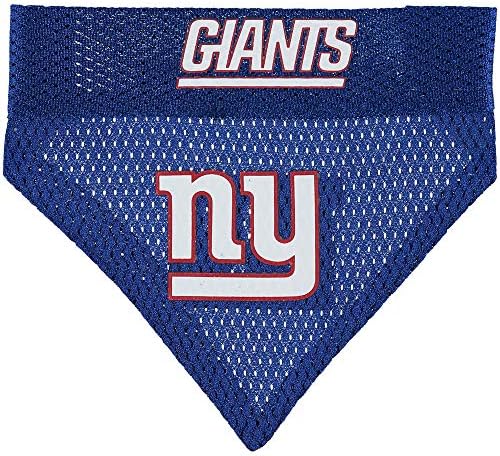 NFL DOG BANDANA - NEW YORK GIANTS REVERSIBLE PET BANDANA. 2 Sided Sports Bandana with a PREMIUM Embroidery TEAM LOGO, Large/X-Large. - 2 Sizes & 32 NFL Teams available by PETSFIRST