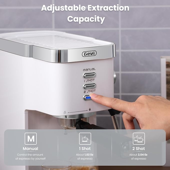 Gevi 20 Bar Compact Espresso Machine with Milk Frother for Latte&Cappuccino | Budget under$150; Removable Water Tank; Produce Good Crema; Include Necessary Accessories; Can Make Americanos; Easy to Clean - Image 4