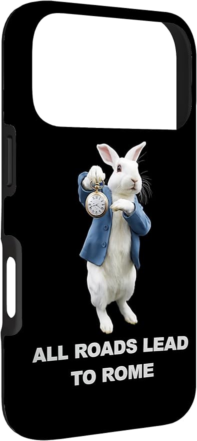 Funny AI Rabbit Meme Tshirt - All Roads Lead to Rome Humor Case for iPhone 17 Pro - Image 3