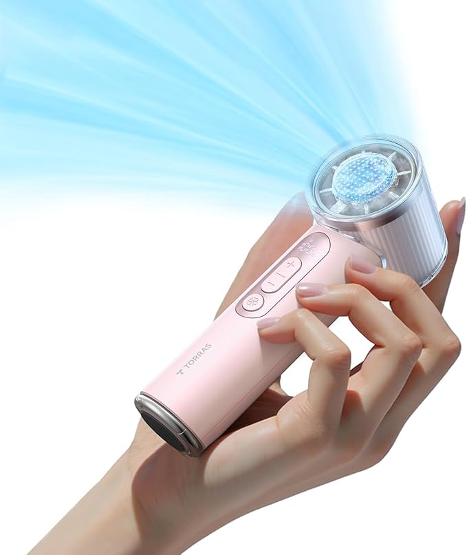 TORRAS COOLiFY iva Handheld Fan with Ice Cooler, [Chill by 50°F], 0-100 Adjustable Speed, Super Mini Powerful Portable Fan 4900mAh Rechargeable, Hand Fans, Gifts for Women, Pink by Unknown