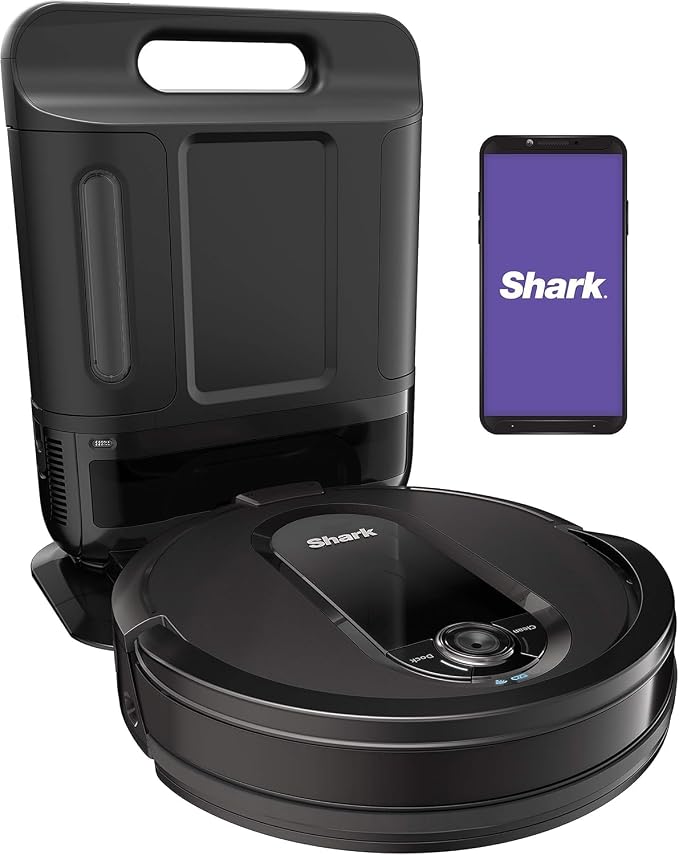 Shark AV1010AE IQ Robot Vacuum with XL Self-Empty Base, Bagless, 45-Day Capacity, Advanced Navigation, Alexa & Wi-Fi, Multi-Surface Brushroll, for Pets, Dander & Dust, Carpet & Hard Floor, Black by Unknown