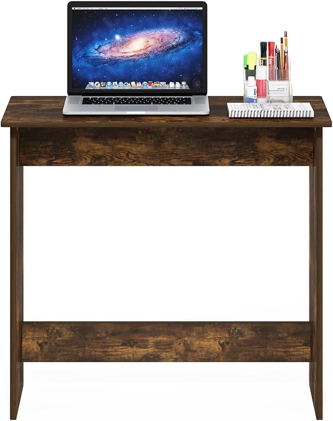 Furinno Simplistic 31-Inch Rustic Brown Computer Desk, Small Office Desk, Rectangular Home Office Desk with Drawers, Gaming Desk for Home Office, Bedroom, Study Room, Amber Pine - Image 4