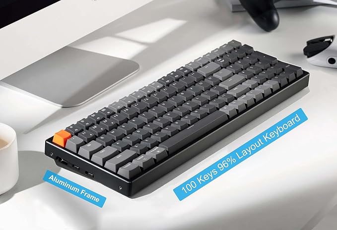 Keychron K4 Bluetooth Wireless Mechanical Keyboard RGB LED Backlit, Hot-swappable Compact 100 Keys USB Wired Computer Gaming Keyboard Aluminum Frame for Mac Windows, Gateron Brown Switch - Image 3
