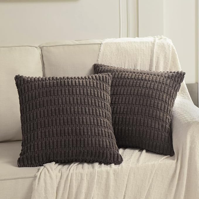 Fancy Homi 4 Packs Decorative Throw Pillow Covers for Living Room Couch Bed, Modern Farmhouse Boho Home Décor Accent Cushion Case, 26" x 26", Dark Brown - Image 6