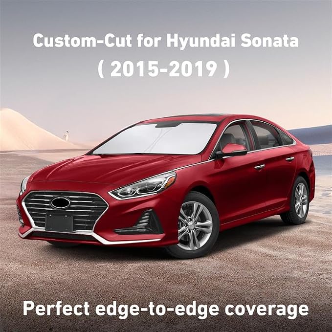 EcoNour Windshield Sunshade Compatible for Hyundai Sonata 2015-2017 2018 2019, Sun Visor for Front Windshield & Window Sun Shade Cover, UV Heat Blocker & Protector, Car Accessories - Image 2