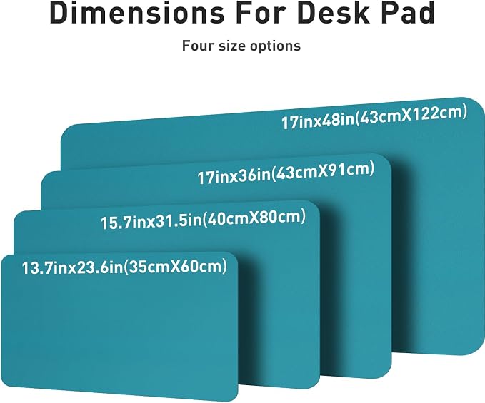 Aothia Leather Desk Pad Protector, Mouse Pad, Office Desk Mat, Non-Slip PU Leather Desk Blotter, Laptop Desk Pad, Waterproof Desk Writing Pad for Office and Home (Turquoise,36" x 17") - Image 7