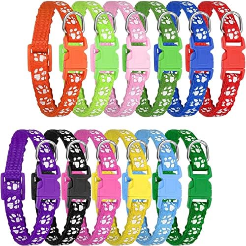 12 Pack Puppy Collars for Litter, Adjustable Puppy ID Collars by Makeyourlifemoreenjoyable