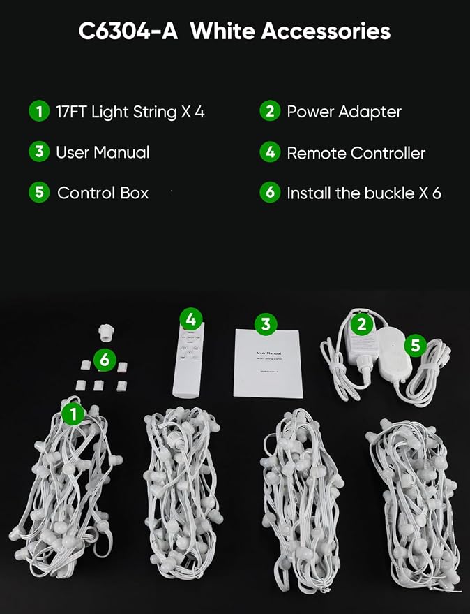 APPECK Outdoor String Lights 76FT with 200 LEDs, RGB Outdoor Patio Lights | IP65 Waterproof Porch String Lights, Color Changing, Scene Modes, for Garden Yard Holiday Party Daily Decor, Alexa Compatible - Image 7
