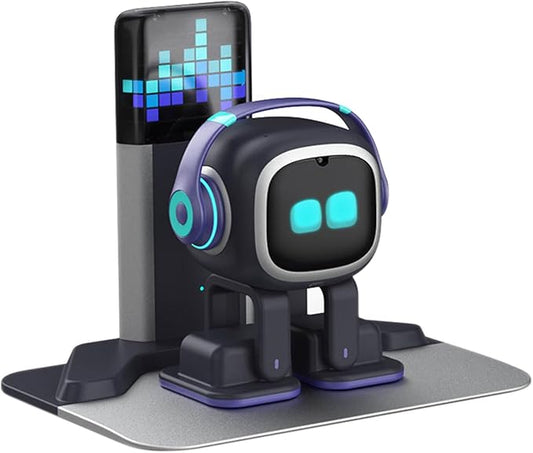 EMOPET AI Desk Robot Companion - ChatGPT Enabled with Voice Commands & Dance Feature, Interactive Robot Pet with Personality, Comes with Charging Home Station by emopet