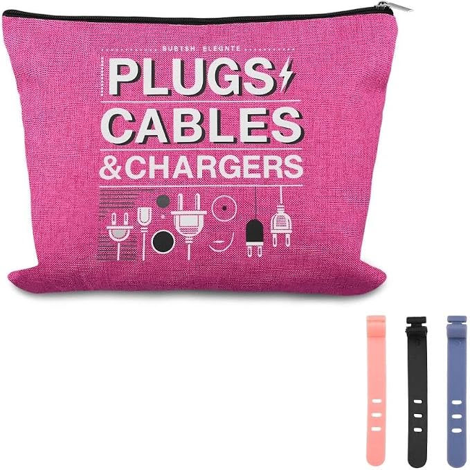 Charging Cable Organizer Bag Pouch Travel Elastic Silicone Cable Strap Cord Organizer Anti Loss Portable Earphone Plug Charger Storage Bags Data Cables Protector Cover Charge Cord Tie Wrap Protection by YangQian