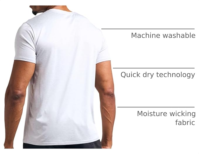 5 Pack Men's Dry Fit V Neck Gym Workout T Shirts Athletic Moisture Wicking | Cooling, Quick Dry, Breathable, Short Sleeve, Exercise, Cycling, Sports, Outdoor, Fitness, Golf, Crossfit, Hiking, Tennis - Image 4