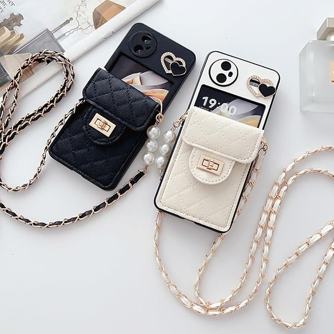 Phone Crossbody Chain Cell Phone Lanyard,Leather+Metal Shouder Strap Universal Phone Strap with Phone Tether Patches (K) - Image 4