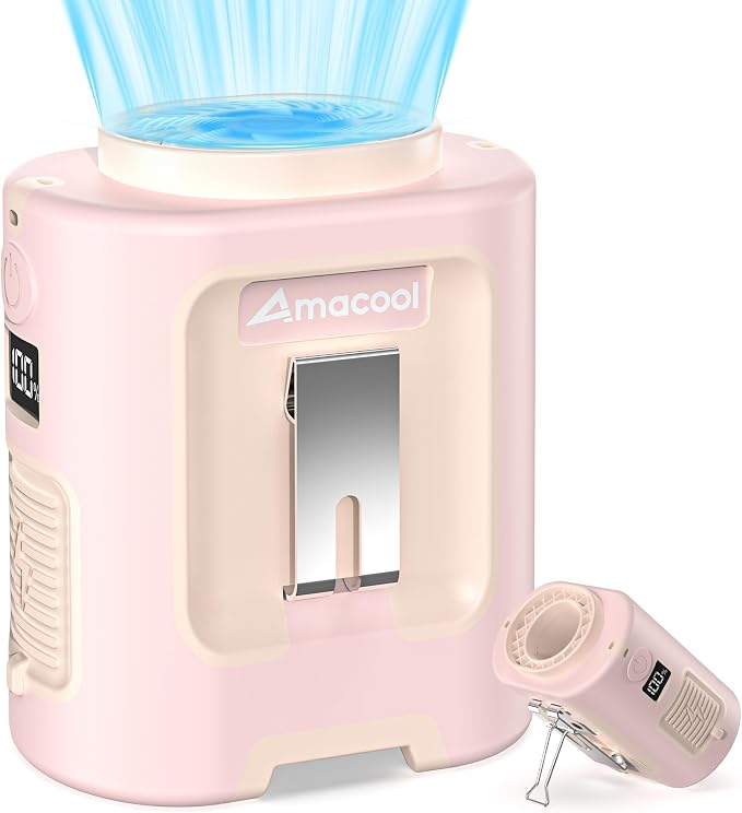 AMACOOL Mini Portable Waist Fan Clip on, Birthday Gifts for Mother Mom Her Girl, 13000RPM Rapid-Cooling Personal Neck Fans, Wearable Shirt Belt Fan for Women Men Outdoor Work Jobsite Travel Camping by AMACOOL
