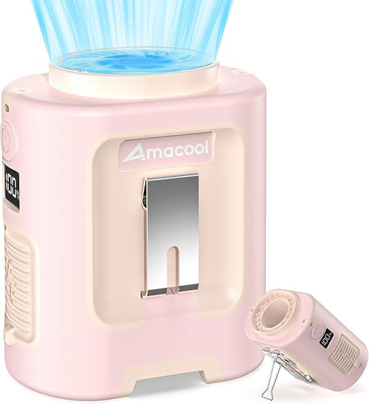 AMACOOL Mini Portable Waist Fan Clip on, Birthday Gifts for Mother Mom Her Girl, 13000RPM Rapid-Cooling Personal Neck Fans, Wearable Shirt Belt Fan for Women Men Outdoor Work Jobsite Travel Camping by AMACOOL