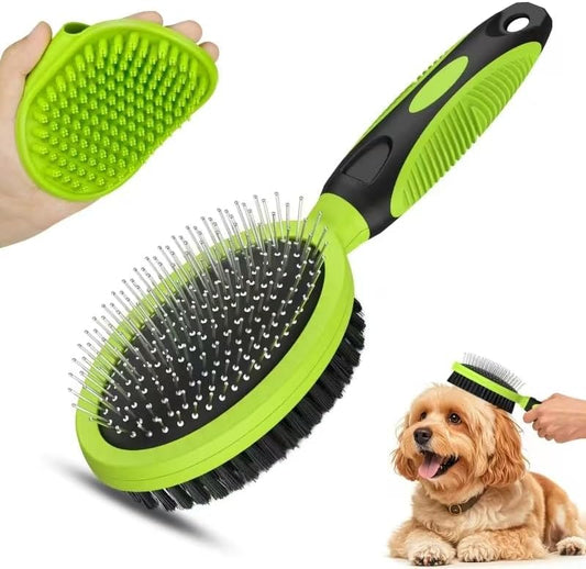 2PCS Pet Grooming Tools - Double-Sided Brush for Shedding and Bathing, Suitable for Short/Long Haired Dogs Cats and Horses, Deshedding Dog Brush, Mane & Tail Combs for Horses - Pet Supplies (Green) by Unknown
