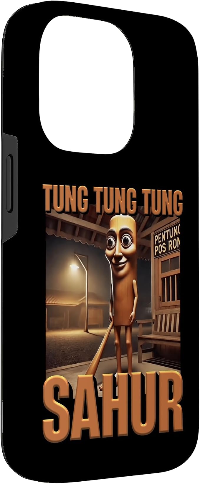 Internet Hilarious Meme AI Character Tung Tung Tung Sahur Case for iPhone 14 Pro - Image 3