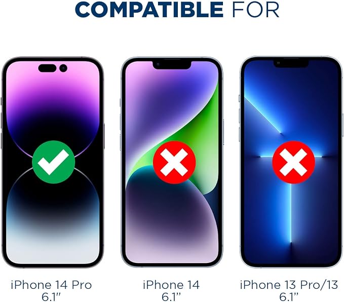 Tech Armor 3 Pack Screen Protector + 1 Camera Lens Protector for iPhone 14 Pro 6.1 inch - Ballistic Tempered Glass, Case Friendly, Dynamic Island Compatible, Sensor Protection, HD, 9H Hardness - Image 2