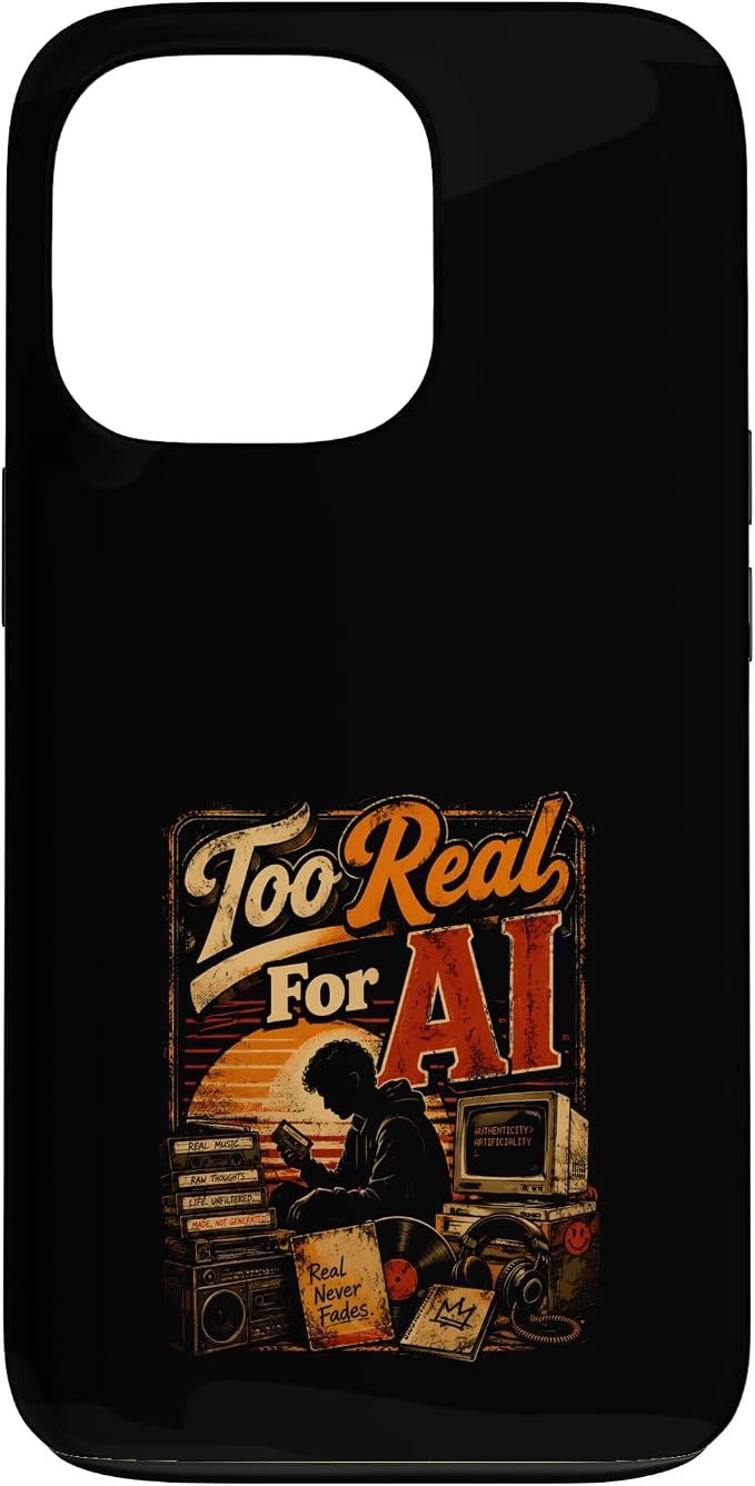Too Real for AI - Authentic Music Lovers Case for iPhone 13 Pro by Unknown