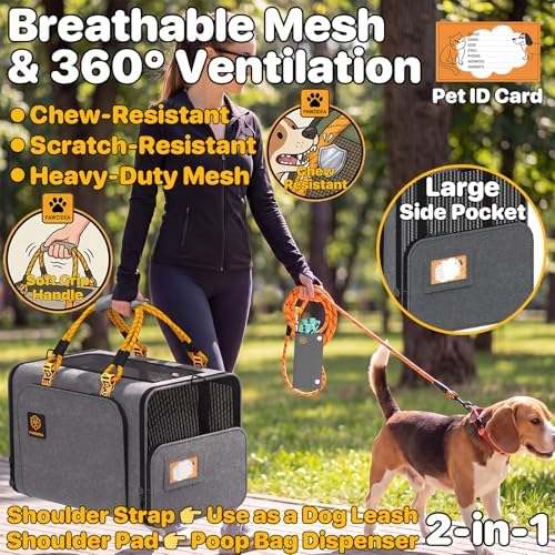 PAWZIDEA Expandable Large Pet Carrier, Soft-Sided 2–4 Cats Carrier Up 55lbs - Image 3