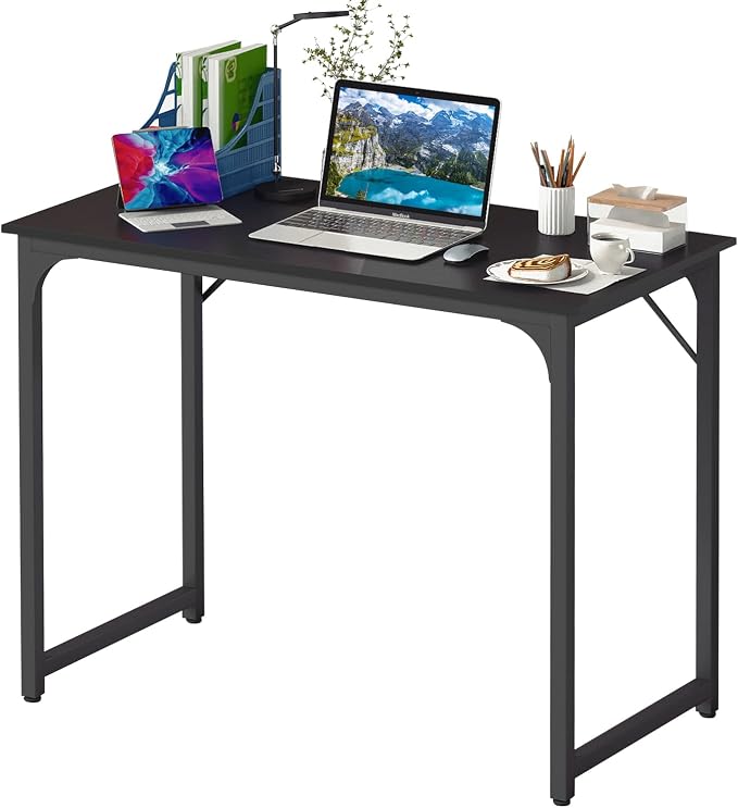 BestOffice Computer Desk,Home Office Desk, Modern Simple Style for Home Office Study Writing (Black, 39 Inch) by BestOffice