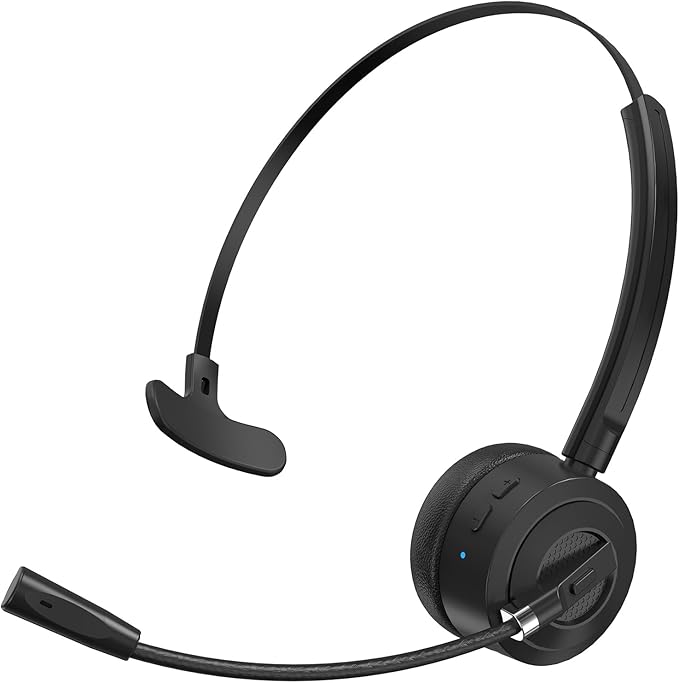 Bluetooth Headset with Microphone, Single Ear Wireless Headset for Cell Phones by BlueFire