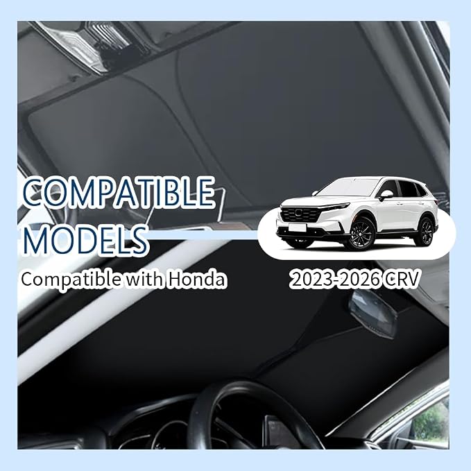 Car Windshield Sun Shade Compatible with Honda CRV 2023-2026,Oxford Cloth Sun Shade for Car Windshield with Foldable Design,Windshields Cover Suns Shades for Blocking Heat with Storage Bag - Image 4