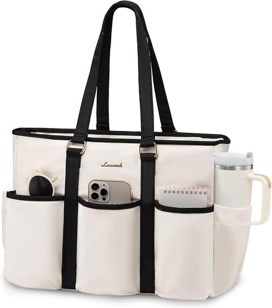 LOVEVOOK Work Tote Bag for Women, Laptop Bag for Women, Teacher Nurse Tote Bag, Utility Tote For Work/Travel/College/Daily, Professional Computer Purse Large Handbag With Multi Pockets by LOVEVOOK