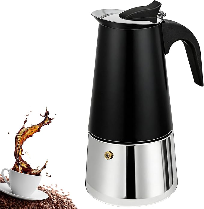 12 Cup Stovetop Espresso Maker Stainless Steel Moka Pot Stove Top Percolator Italian Coffee Makers Capable Mocha Greca Machine Cafe Classic Induction Cookers for Home and Camping 600ml 20oz by Theperfectcombinationofcoffeehomeandhealthylivingmakingeverydayadayofrituals