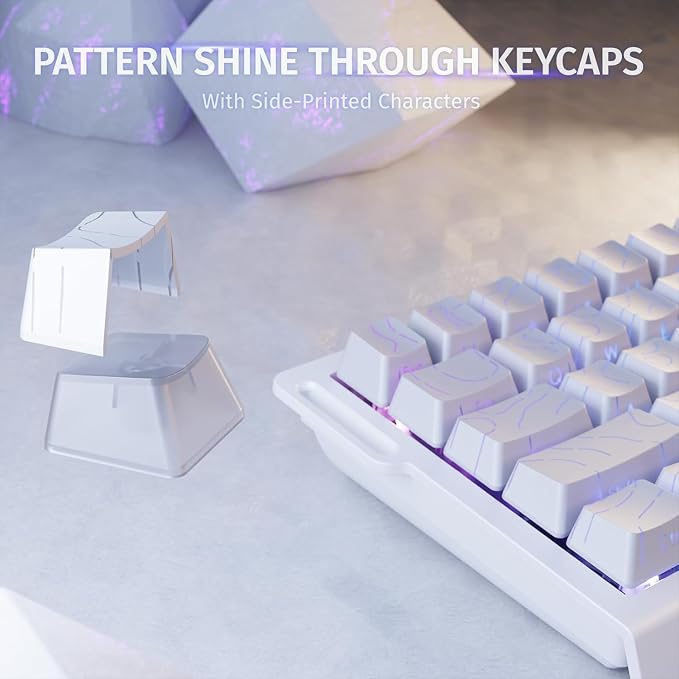 ATTACK SHARK X68HE RT Mechanical Gaming Keyboard 60% Wired TKL-WhiteContour | Adjustable Actuation,Hall Effect Magnetic Switch,8KHz Polling Rate,RGB Backlit,Top Mount,Side Printed Keycap for PC Mac Gamer - Image 7