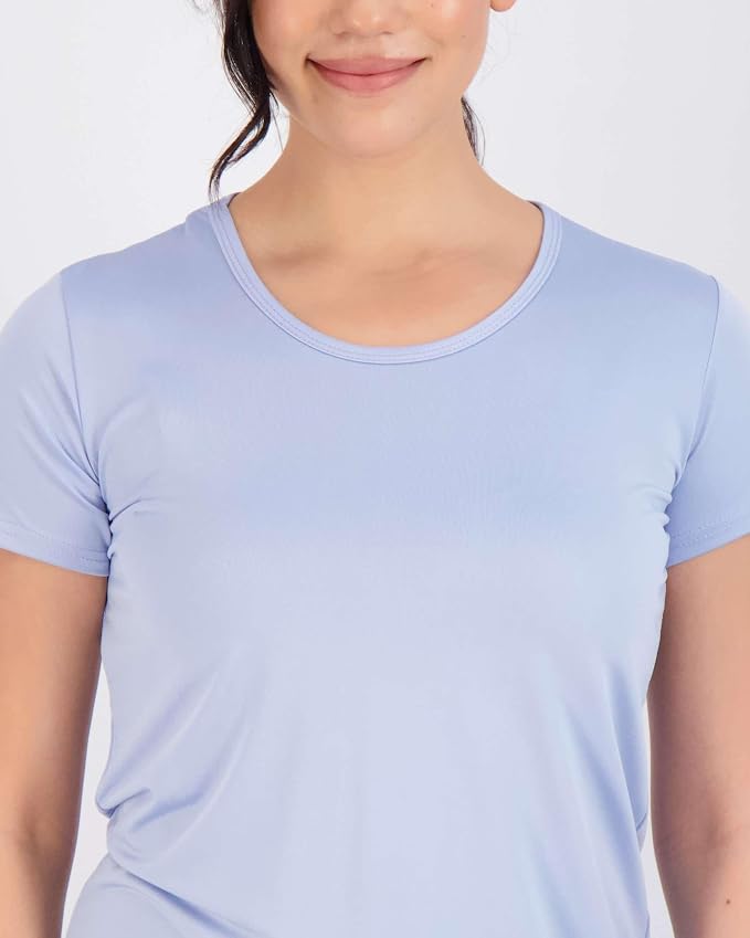 5 Pack Women's Dry Fit Short Sleeve Athletic Gym Workout Running Tops | Available in Plus Size, Exercise, Sports, Fitness, Quick Dry, Cooling, Moisture Wicking, Loose Basic Tees, Yoga, Pilates - Image 3
