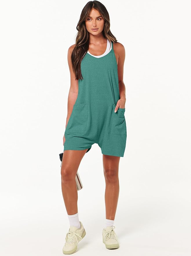 ANRABESS Womens Rompers Summer Casual Loose Sleeveless Overalls Spaghetti Strap Shorts Jumpsuit 2026 Beach Vacation Clothes - Image 7