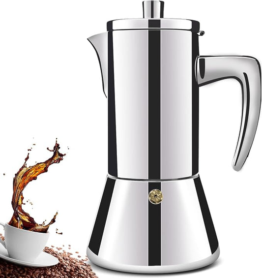 12 Cup Thickened 304 Stainless Steel Moka Pot Stovetop Espresso Maker Cafeteras Italian Percolator Espress Makers Capable Greca Mocha Coffee Machine for Induction Home and Camping 600ml 20oz by Theperfectcombinationofcoffeehomeandhealthylivingmakingeverydayadayofrituals