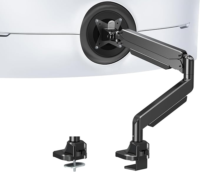 MOUNT PRO Single Monitor Mount for Max 43 Inch Ultrawide Computer Screen, Premium Aluminum Heavy Duty Monitor Arm Holds 6.6lbs to 33lbs, Gas Spring Full Motion Display Desk Stand, VESA Mount by MOUNTPRO
