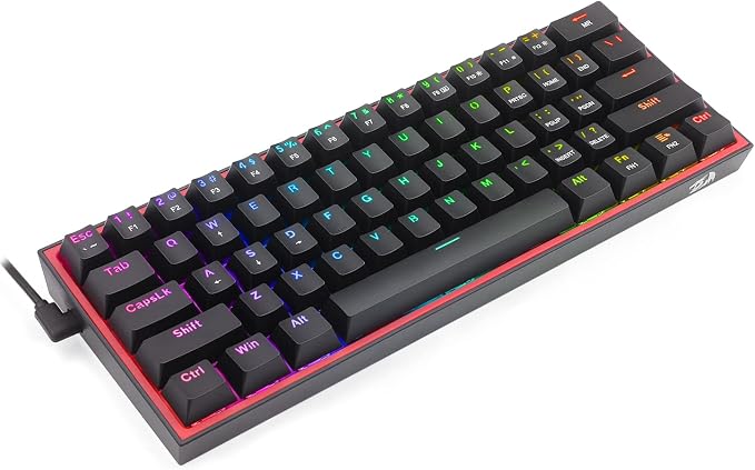 Redragon K617 Wired 60% Compact Hot-Swap RGB Gaming Mechanical Keyboard | 61 Keys Design for More Room to Aim, Swap-Ready Socket for Mod, Vibrant 20-Mode Lighting Hype Vibing, Pro Software Supported - Image 8