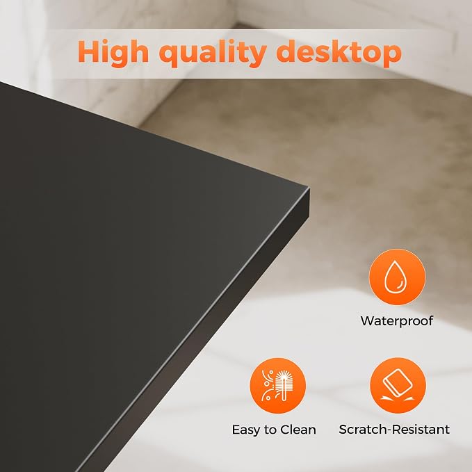Mericonia 32x16 Inch Computer Desk with Wheels, Small Simple Rolling Desk | Writing Table for Home Office Bedroom Work Study, Black - Image 8