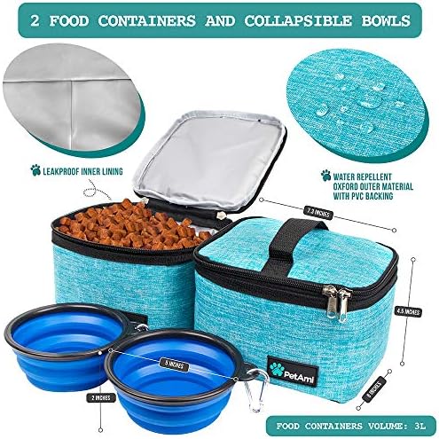 PetAmi Dog Travel Bag Organizer, Pet Supplies Diaper Tote, Teal Blue Medium - Image 3