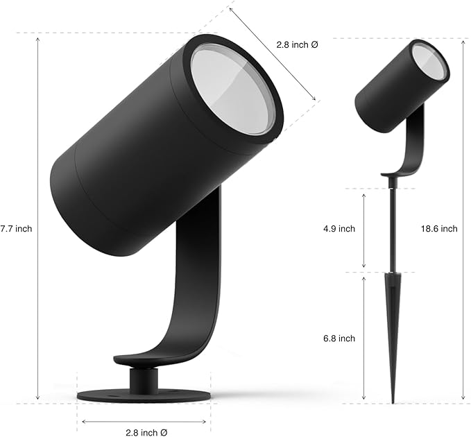 Philips Hue Lily Outdoor Smart LED Spotlight - White & Color Ambiance - Low Voltage Landscape Lighting - 1 Pack - Requires Bridge and Power Supply - Control with App and Voice - Weatherproof - Image 11