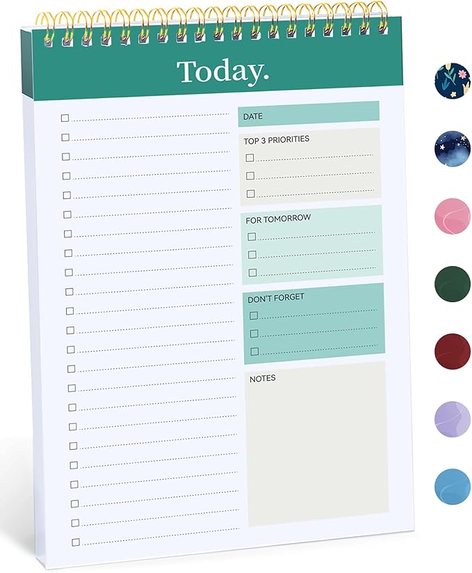 Taja To Do List Notepad, Undated Daily Planner for Work and Goal Setting | Greenery Sway, 52 Sheets, 9.8" x 6.5" , for Office, Home and school, Daily Task Planning, Notes and Everyday Organization by Taja