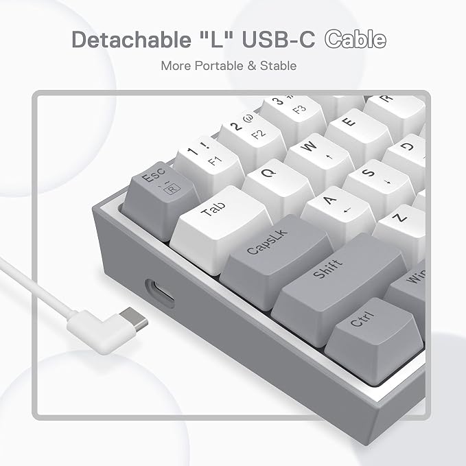 Redragon K617 Wired 60% Compact Hot-Swap RGB Gaming Mechanical Keyboard | 61 Keys Design for More Room to Aim, Swap-Ready Socket for Mod, Vibrant 20-Mode Lighting Hype Vibing, Pro Software Supported - Image 7